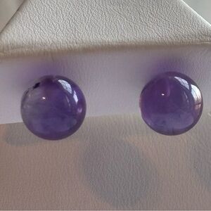 Vintage Amethyst and Sterling Post Earrings